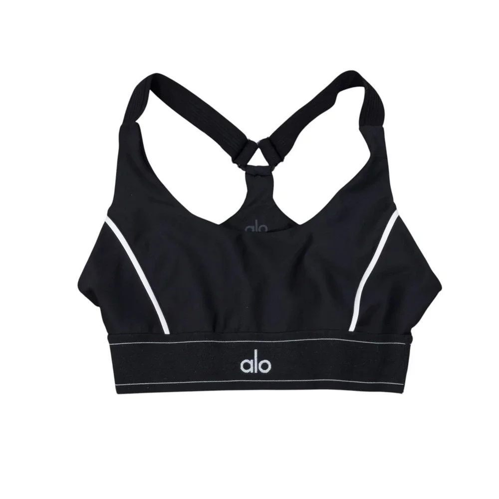 Alo Yoga Women's Size Small Black Performance Stretch Airlift Suit Up Sports Bra